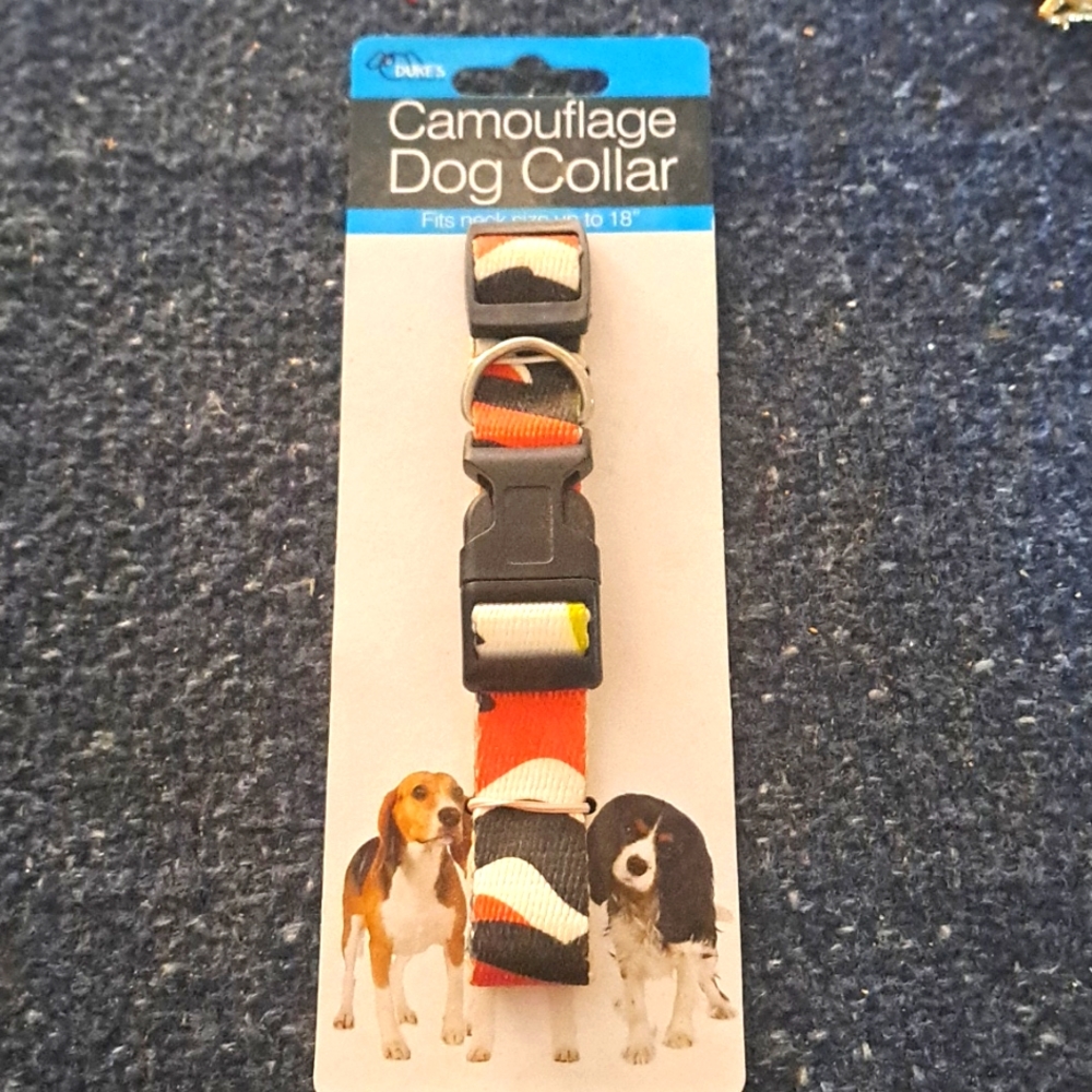 Adjustable Dog Collar Camouflage Design Fits 12"-18" Neck Size New